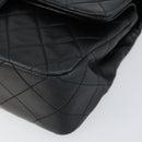 CHANEL Matelasse Chain Shoulder Bag Lamb Skin Black Gold CC Auth 145577AV-15