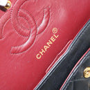 CHANEL Matelasse Chain Shoulder Bag Lamb Skin Black Gold CC Auth 145577AV-21