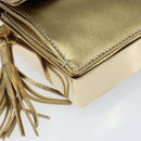 Salvatore Ferragamo Gancini Shoulder Bag Leather Gold Auth 145578AV-11