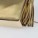 Salvatore Ferragamo Gancini Shoulder Bag Leather Gold Auth 145578AV-12