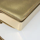 Salvatore Ferragamo Gancini Shoulder Bag Leather Gold Auth 145578AV-13