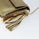 Salvatore Ferragamo Gancini Shoulder Bag Leather Gold Auth 145578AV-14