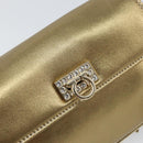 Salvatore Ferragamo Gancini Shoulder Bag Leather Gold Auth 145578AV-15