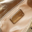 Salvatore Ferragamo Gancini Shoulder Bag Leather Gold Auth 145578AV-17