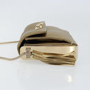 Salvatore Ferragamo Gancini Shoulder Bag Leather Gold Auth 145578AV-5