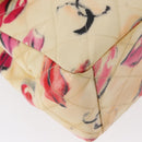 CHANEL Matelasse 34 Chain Shoulder Bag Vinyl coating Beige Gold CC Auth 145579V-10