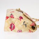 CHANEL Matelasse 34 Chain Shoulder Bag Vinyl coating Beige Gold CC Auth 145579V-4