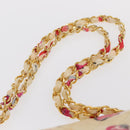 CHANEL Matelasse 34 Chain Shoulder Bag Vinyl coating Beige Gold CC Auth 145579V-8