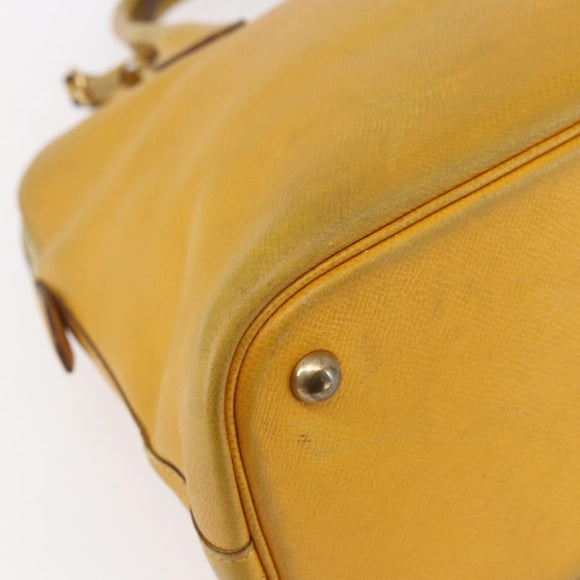HERMES Bolide 31 Hand Bag Leather 2way Yellow Gold Auth 145580