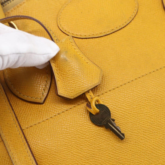 HERMES Bolide 31 Hand Bag Leather 2way Yellow Gold Auth 145580