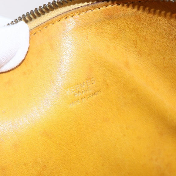 HERMES Bolide 31 Hand Bag Leather 2way Yellow Gold Auth 145580