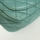 CHANEL Matelasse 17 Chain Bag Lamb Skin Turquoise Blue Gold CC Auth 145584AV-17