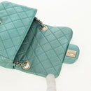 CHANEL Matelasse 17 Chain Bag Lamb Skin Turquoise Blue Gold CC Auth 145584AV-21