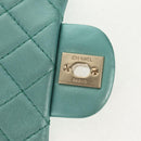 CHANEL Matelasse 17 Chain Bag Lamb Skin Turquoise Blue Gold CC Auth 145584AV-9
