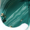 CHANEL Matelasse 17 Chain Bag Lamb Skin Turquoise Blue Gold CC Auth 145584AV-10