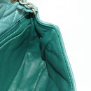 CHANEL Matelasse 17 Chain Bag Lamb Skin Turquoise Blue Gold CC Auth 145584AV-24
