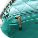 CHANEL Matelasse 17 Chain Bag Lamb Skin Turquoise Blue Gold CC Auth 145584AV-26