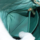 CHANEL Matelasse 17 Chain Bag Lamb Skin Turquoise Blue Gold CC Auth 145584AV-27