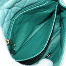 CHANEL Matelasse 17 Chain Bag Lamb Skin Turquoise Blue Gold CC Auth 145584AV-28