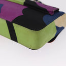 CHANEL Chain Shoulder Bag Canvas Multicolor Silver CC Auth 145585V-18