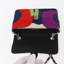 CHANEL Chain Shoulder Bag Canvas Multicolor Silver CC Auth 145585V-8