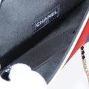 CHANEL Chain Shoulder Bag Canvas Multicolor Silver CC Auth 145585V-9