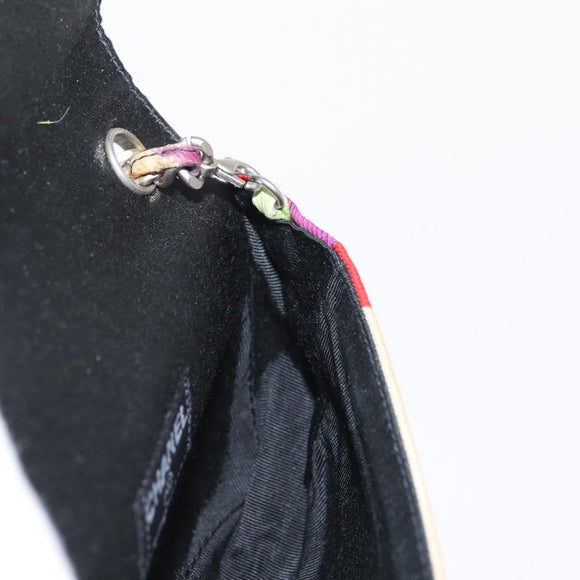 CHANEL Chain Shoulder Bag Canvas Multicolor Silver CC Auth 145585V