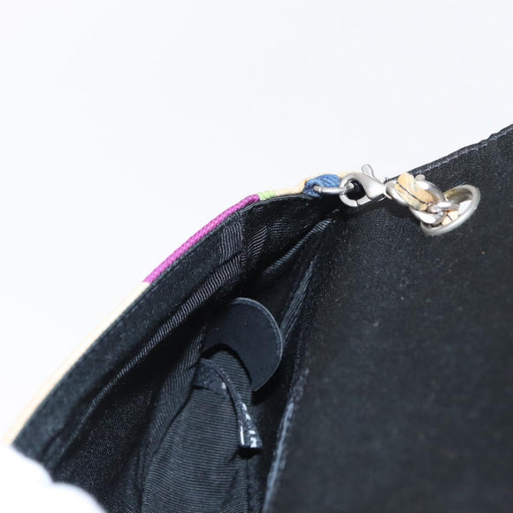 CHANEL Chain Shoulder Bag Canvas Multicolor Silver CC Auth 145585V