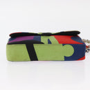 CHANEL Chain Shoulder Bag Canvas Multicolor Silver CC Auth 145585V-5