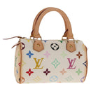 LOUIS VUITTON Monogram Multicolor Mini Speedy Hand Bag White M92645 Auth 145589V-1