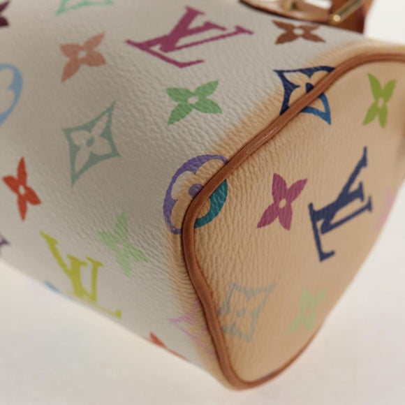 LOUIS VUITTON Monogram Multicolor Mini Speedy Hand Bag White M92645 Auth 145589V