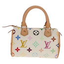 LOUIS VUITTON Monogram Multicolor Mini Speedy Hand Bag White M92645 Auth 145589V-13