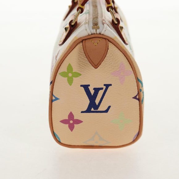 LOUIS VUITTON Monogram Multicolor Mini Speedy Hand Bag White M92645 Auth 145589V