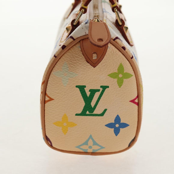 LOUIS VUITTON Monogram Multicolor Mini Speedy Hand Bag White M92645 Auth 145589V
