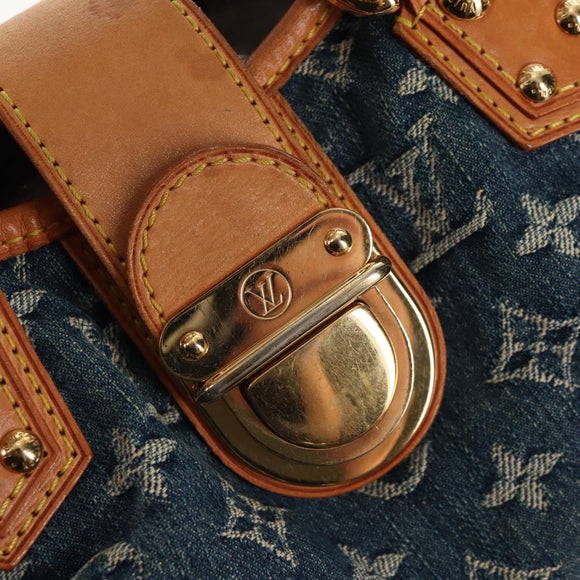 LOUIS VUITTON Monogram denim Preity Hand Bag Blue M95020 LV Auth 145593V