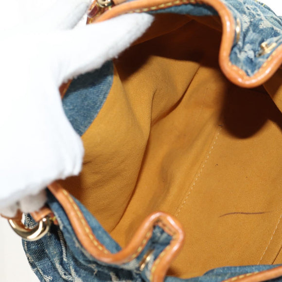 LOUIS VUITTON Monogram denim Preity Hand Bag Blue M95020 LV Auth 145593V