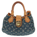 LOUIS VUITTON Monogram denim Preity Hand Bag Blue M95020 LV Auth 145593V-13