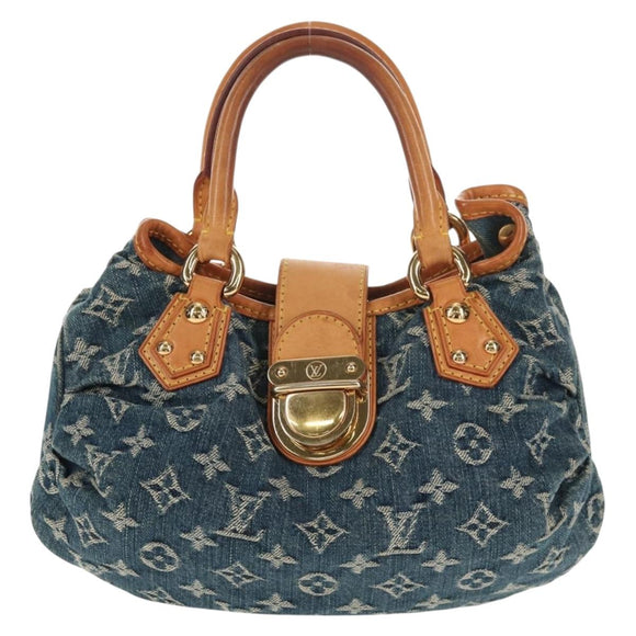 LOUIS VUITTON Monogram denim Preity Hand Bag Blue M95020 LV Auth 145593V