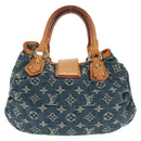 LOUIS VUITTON Monogram denim Preity Hand Bag Blue M95020 LV Auth 145593V-2