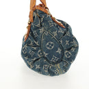 LOUIS VUITTON Monogram denim Preity Hand Bag Blue M95020 LV Auth 145593V-3