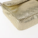 CHANEL Chain Shoulder Bag Punching leather Gold CC Auth 145595-9