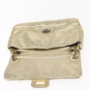 CHANEL Chain Shoulder Bag Punching leather Gold CC Auth 145595-10