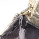 CHANEL Chain Shoulder Bag Punching leather Gold CC Auth 145595-22