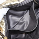 CHANEL Chain Shoulder Bag Punching leather Gold CC Auth 145595-23
