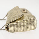 CHANEL Chain Shoulder Bag Punching leather Gold CC Auth 145595-4