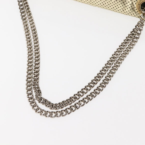 CHANEL Chain Shoulder Bag Punching leather Gold CC Auth 145595