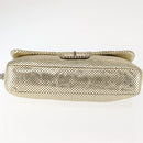 CHANEL Chain Shoulder Bag Punching leather Gold CC Auth 145595-5
