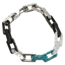 LOUIS VUITTON Chain Stone Bracelet metal Silver M1042L LV Auth 145596M-1