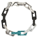 LOUIS VUITTON Chain Stone Bracelet metal Silver M1042L LV Auth 145596M-3