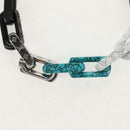 LOUIS VUITTON Chain Stone Bracelet metal Silver M1042L LV Auth 145596M-5